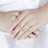 14K Gold Moissanite Engagement Ring Half Eternity Anniversary Wedding Rings