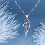 925 Sterling Silver Cubic Zircon Angel Wing Necklace Pendants For Women