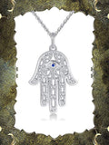 925 Sterling Silver Hamsa Hand of Fatima Evil Eye Necklace for Women Comes with Jewelry Gift Box