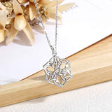 Flower of Life Necklace 925 Sterling Silver Pendant Necklace for Women Girls, Christmas Friendship Gifts - 18'' Chain