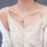 925 Sterling Silver Panda Cremation Jewelry Ashes Keepsake Urns Pendant Necklace for Women