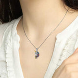Unicorn Necklace S925 Sterling Silver Rainbow Unicorn Necklace Pendant Jewelry for Women Girlfriend Daughter with Delicate Gift Box