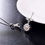 Sunflower Urn Necklaces for Women 925 Sterling Silver Keepsake Memorial Cremation Jewelry Pendant Necklace for Ashes