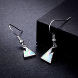 925 Sterling Silver Mountains Climbers Dangle Drop Earrings，Mountain Range Peaks opal Earring, rock climbing Jewelry Gift for Women, Ideal Gift for Outdoor Lovers and Hiker