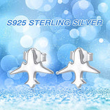 925 Sterling Silver airplane Stud Earrings  for Women Daughter