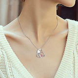 Elephant Necklace Gifts for Women Sterling Silver Mother Daughter Necklace for Mom Daughter