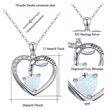 925 Sterling Silver Opal Heart Jewelry Heart Pendant Necklace for Women/Girlfriend Teens Gift
