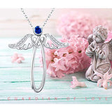 Silver Angles Wings Love Faith Hope Heart Pendant