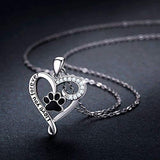 925 Sterling Silver Dog Paw Cute Animal Necklace Stocking Stuffers Christmas Gifts for Her Heart Pendant Jewelry Birthday Gift