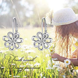 Daisy dangle Earrings Sterling Silver Filigree Flower Leverback Dangle Earrings for Women Girls