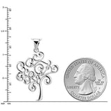 925 Sterling Silver Tree of Life Pendant Necklace, 18