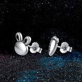 Sterling Silver Balinese Rabbit  Small Stud Earrings for Women Girls