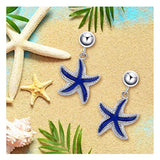 Starfish Earrings Sterling Silver Dangling Earrings Daughter of the Sea Starfish Jewelry with Micro Pave Zircon with Free Gift Box Gifts for Women