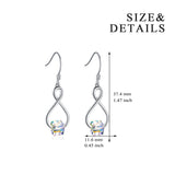 Infinity Dangle Earrings Cube Gemstone Sparkles Transparently Crystal Earrings