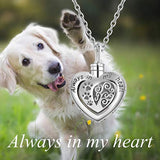 Dog Paw Urn Necklace for Dog Cat Pets Ashes,Engraved