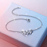 Three Heart For Women S925 Sterling Silver Adjustable Anklet