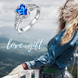 September Heart Rings For Women Sterling Silver Wing Jewelry Mothers Day Gifts For Women