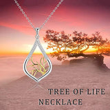 S925 Sterling Silver Tree of Life Pendant Necklace Jewelry for Women Teens Birthday Gift