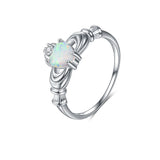 Latest Design Rhodium Plating Opal Rings Heat Shape Love Rings