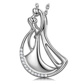 Silver Zircon Pendant Necklace