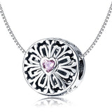 925 Sterling Silver Blooming heart Charm for Women Snake Bracelet Charm