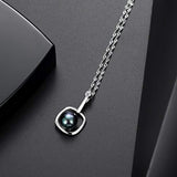 S925 Sterling Silver Black Freshwater Pearl Necklace Pendant  for Women