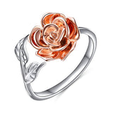 Rose Flower Ring for Women S925 Sterling Silver Adjustable Wrap Open Ring