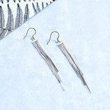 Long Chain Earrings S925 Tassel Dangle Drop Earring for Woman,Christmas,Platinum