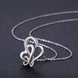 S925 Sterling Silver Rose Gold Tone Infinity Heart Necklace