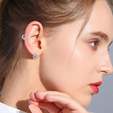 S925 Sterling Silver Feather Huggie Hoop Earrings for Women Teen Girls