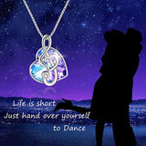 Sterling Silver Music Note Pendant Necklace- Dance with Me- Danity Jewelry Gift for Her Music Lovers Favour