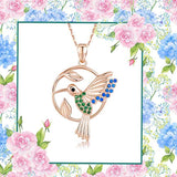 S925 Sterling Silver Hummingbird Pendant Necklace Cute Animal Necklaces for Women Gifts