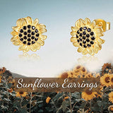 Sunflower Earrings You Are My Sunshine Sterling Silver Sunflower Stud Earrings for Women