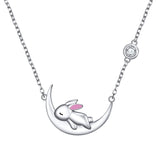Cute Animal Moon Pendant Necklace