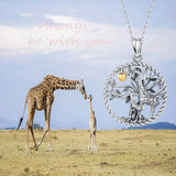 Silver Tree of Life Necklace with Love Heart/Giraffe Animal Head Necklace
