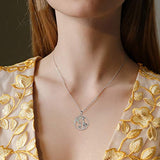 Silver Mother Daughter Tree Of Life Giraffe Necklace