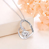 925 Sterling Silver Lion Cute Animal Heart Pendant Necklace For Women Girls Birthday Gift Jewelry