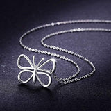 925 Sterling Silver Butterfly Necklace for Women 18inch Chain and 2inch Adjustable Extender