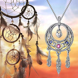 Dream Catcher Necklaces, 925 Sterling Silver Heart Dream Catchers Pendant Charm Jewelry