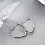 Sterling Silver Sideways Shaped Heart Hooks Earrings Jewelry Gifts for Women Birthday