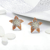 Women Earrings 925 Sterling Silver Metal AAA Cubic Zirconia Starfish Stud Earring Fashion Ears Pin Fashion Jewelry
