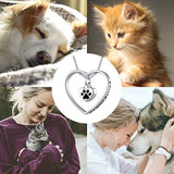 Heart Cremation Urn Necklace for Pet/Dog/Cat Ashes Keepsake Memorial Jewelry Paw Print Urn Pendant Necklace