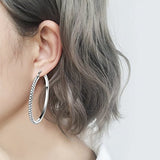 Sterling Silver Hoop Earrings Large Hoops Big CZ Hoop Earrings for Women