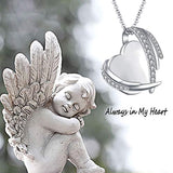 Memorial Jewelry Cremation Angel Wing Urn Necklace for Ashes Heart Pendant Ashes Keepsake