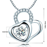 925 Sterling Silver Heart  Necklace Cubic Zirconia Pendant  Necklaces Jewelry Gift Box for Women