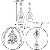 925 Sterling Silver CZ Birthstone Tear Drop Chandelier Earrings