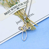 Sterling Silver Jewelry - Celtic Knot Cross Infinity Rhombus Pendant Necklace for Women Girls