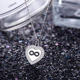 925 Sterling Silver  White Gold-Plated Love Heart  infinity Pendant Necklace for Women
