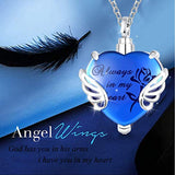 925 Sterling Silver Cremation Jewelry Memorial CZ Heart Angle Wings Ashes Keepsake Urns Pendant Necklace for Women Jewelry