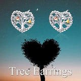 Tree of Life Earrings Sterling Silver Tree of Life Studs Earrings for Women Girls